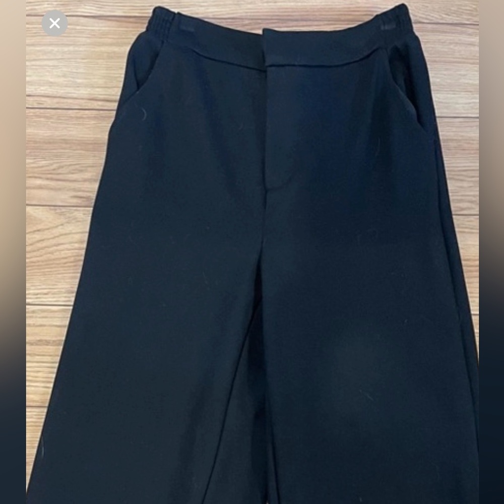 Icone Classic and confy Wide-Leg Black Dress Pants - Women pockets XS